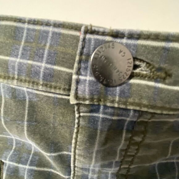 Current/Elliott The Soho Zip Stiletto Pencil  Plaid Skirt Size 26/0 Muted Olive - Picture 7 of 13